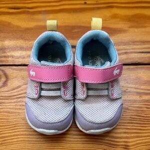 See Kai Run Sneakers with Pink and Yellow Accents